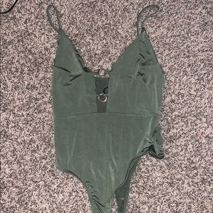 V neck body suit
